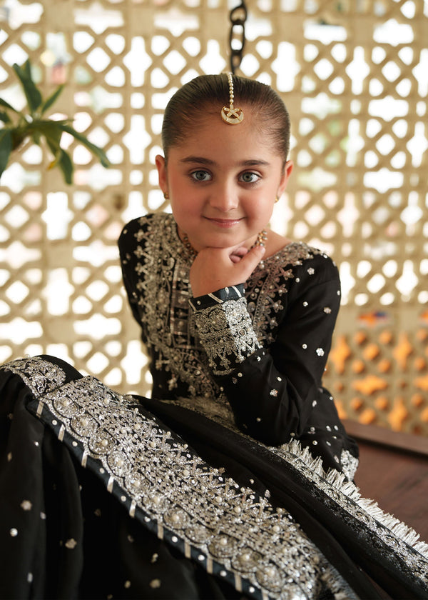 3 Piece Embroidered Chiffon Suit - Kids Clothing - available at Maria Faisal in UK and USA.