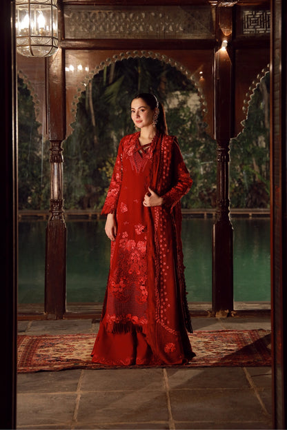 Maryam Hussain | Winter Shawl 25 | Riya - Formal Dress - available at Maria Faisal in UK and USA.