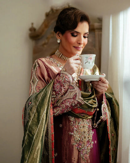 Mushq | Sunehri Lama Silk | Seema - Formal Dress - available at Maria Faisal in UK and USA.
