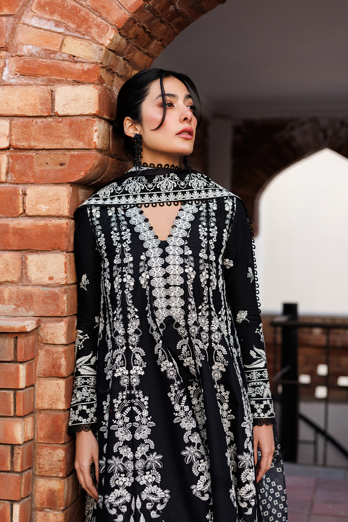 Emaan Adeel | Mirabelle Festive Luxury Lawn | MIDNIGHT BLISS - Luxury Dress - available at Maria Faisal in UK and USA.