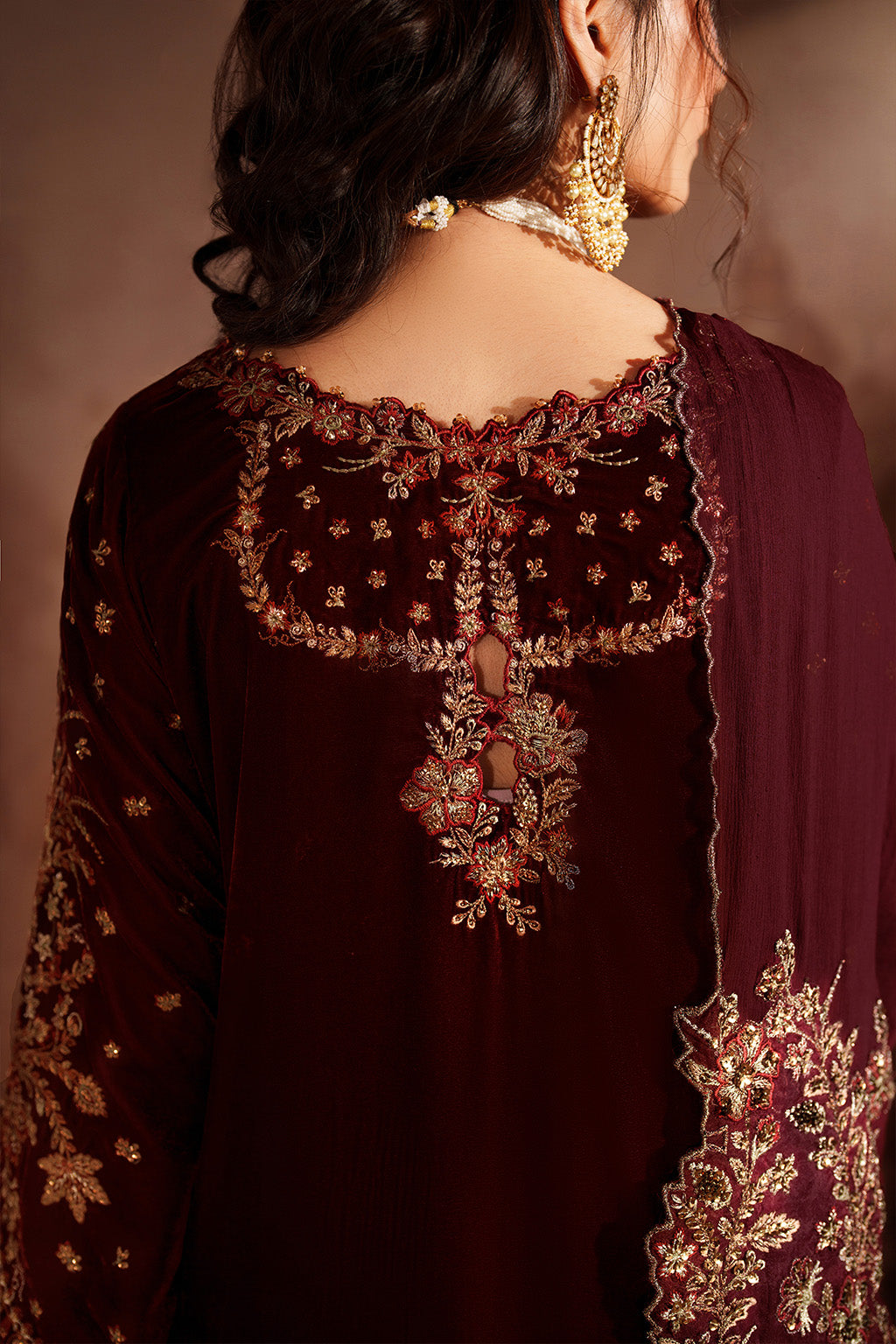 Iznik | Velvet 25 | IV-55 Embroidered Velvet - Formal Dress - available at Maria Faisal in UK and USA.