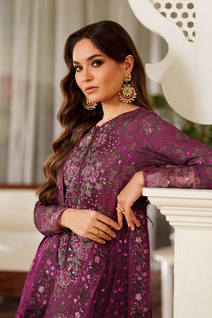 Iznik | Printed Formals | UE-538 - Formal Dress - available at Maria Faisal in UK and USA.