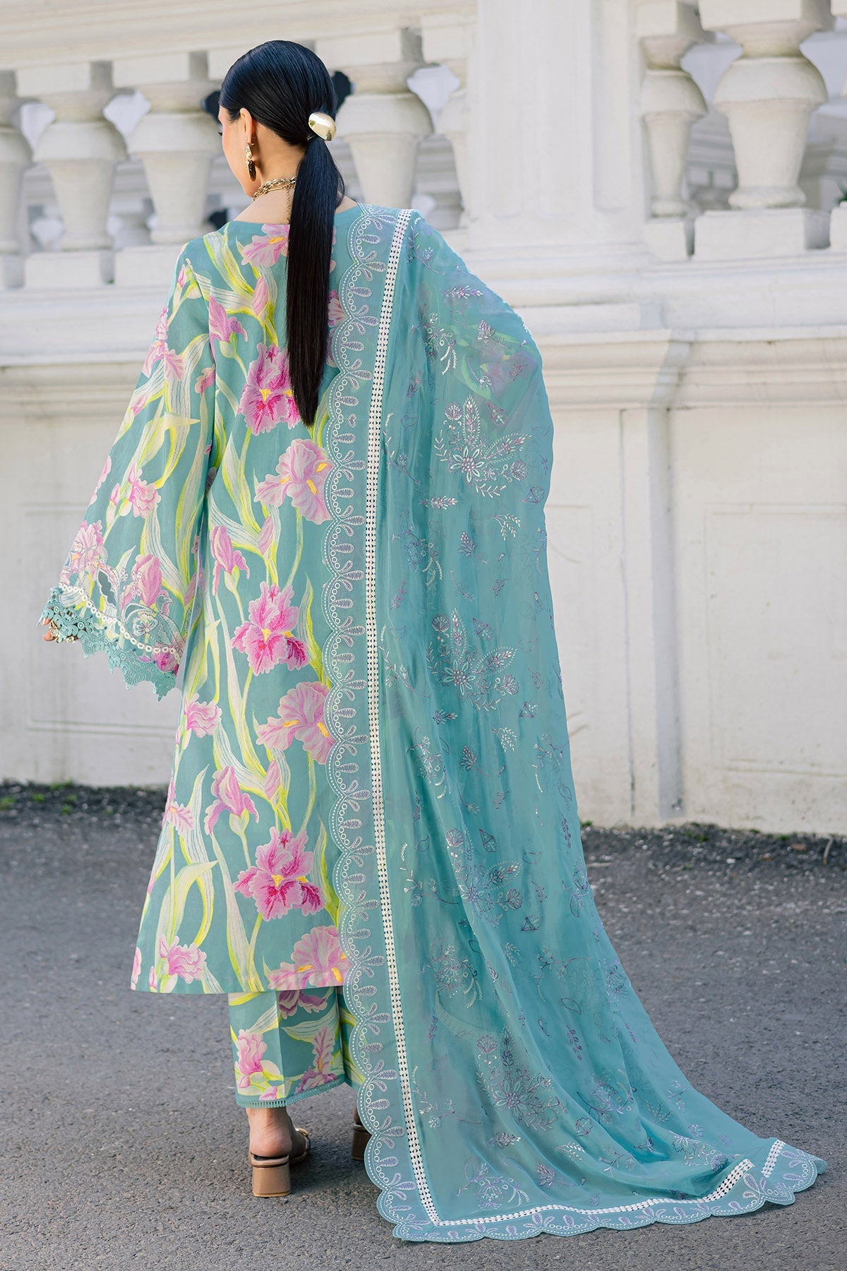 Nureh | Maya Lawn | NS-167 - Luxury Dress - available at Maria Faisal in UK and USA.