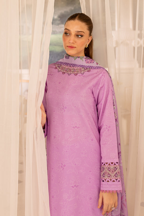 Farasha | Seraya Lawn 24 | VOILET - Designer Dress with Intricate embroidery and embellishments. Shop elegent wedding dress at Maria Faisal.