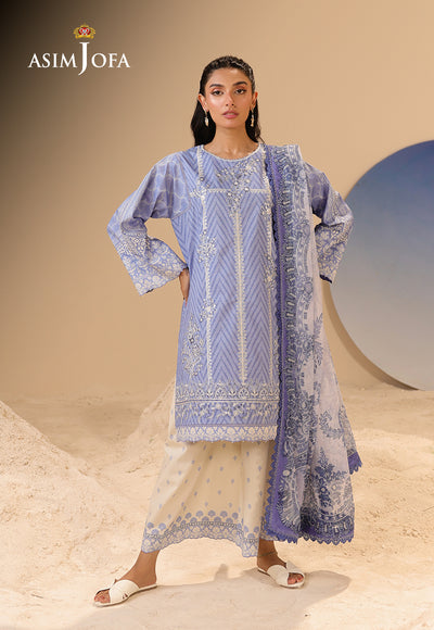 Asim Jofa | Summer Rhapsody | AJUBU-13 Printed Embroidered Lawn - Ladies Clothes - Maria Faisal