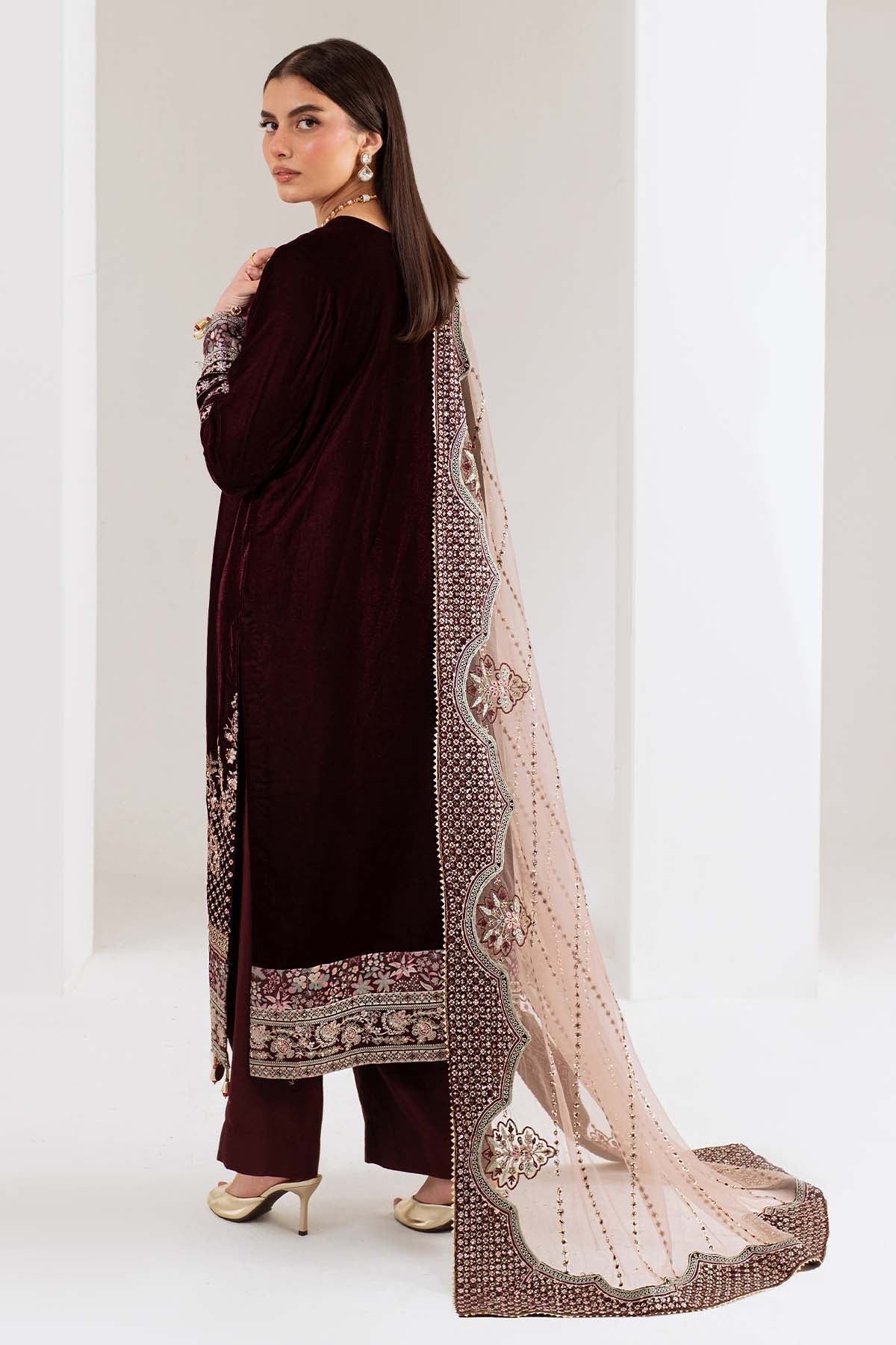 Nureh | Maya Velvet | NW-110 - Formal Dress - available at Maria Faisal in UK and USA.