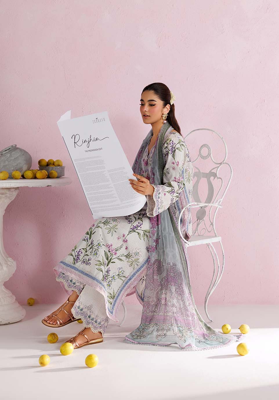 Zarqash | RimJhim The Moonsoon Edit 26 | AFSOON ZQ002 - Casual Dress - available at Maria Faisal in UK and USA.