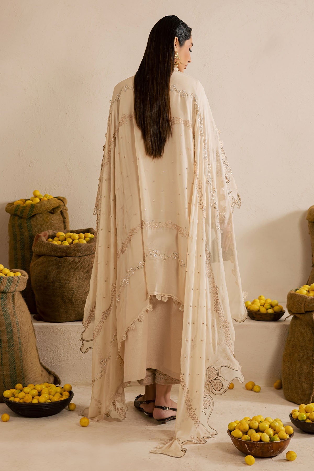 Nureh | Karandi Collection | NE-218 - Luxury Dress - available at Maria Faisal in UK and USA.