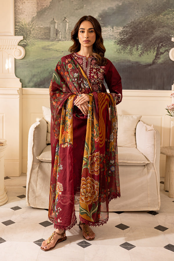 Farasha | Seraya Lawn 24 | AMY - Designer Dress with Intricate embroidery and embellishments. Shop elegent wedding dress at Maria Faisal.
