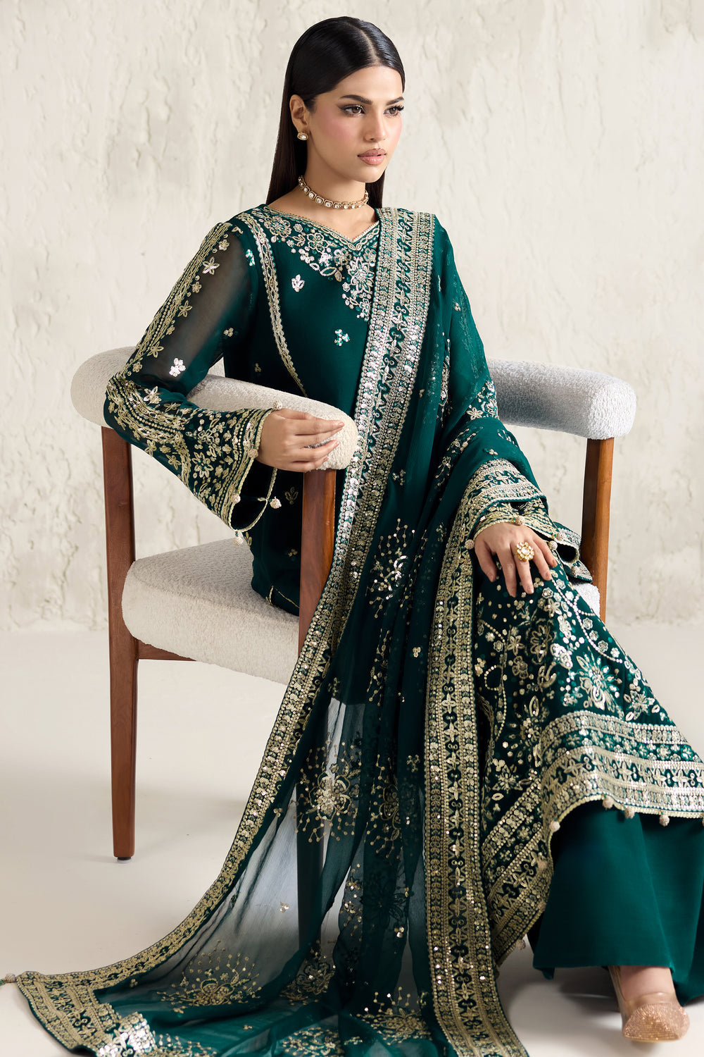 Farasha | Formals 26 | Gold Radiance - Formal Dress - available at Maria Faisal in UK and USA.