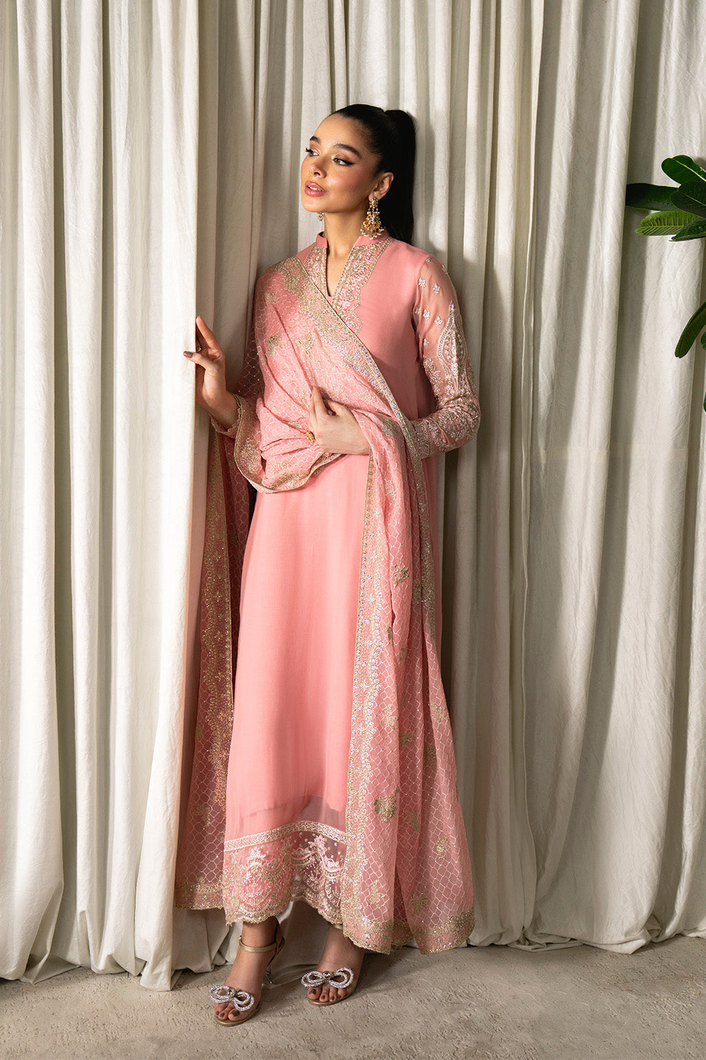 Neeshay | Ready to Wear Chiffon | RTW-CHFN-02 Pink - Ladies Clothes - Maria Faisal