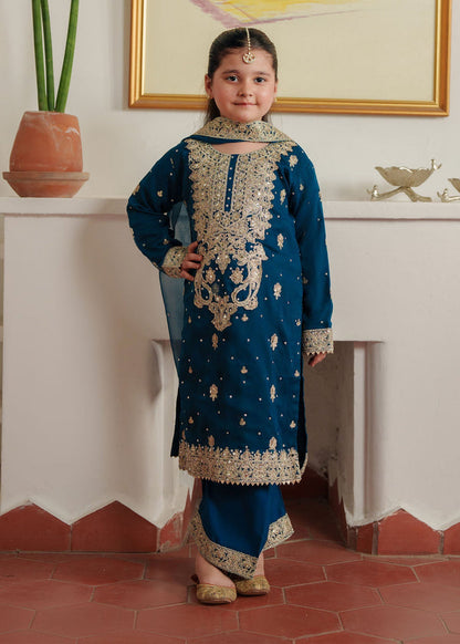3 Piece Embroidered Chiffon Suit - Kids Clothing - available at Maria Faisal in UK and USA.