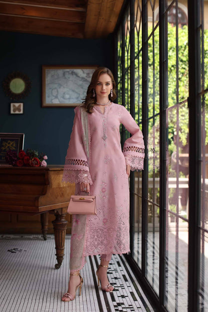 Noor by Saadia Asad | Eid Luxury Schiffli Laserkari 25 | D3- Blush Pink by Maria Faisal - Registered Vendor of : Noor by Saadia Asad - type : Ladies Clothes - 100% original wedding dresses