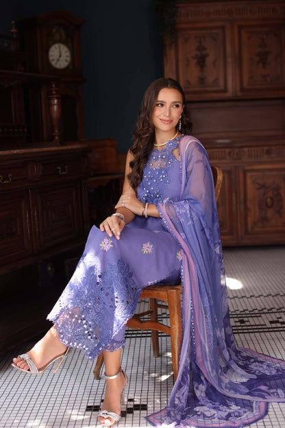 Noor by Saadia Asad | Eid Luxury Schiffli Laserkari 25 | D2- Indigo by Maria Faisal - Registered Vendor of : Noor by Saadia Asad - type : Ladies Clothes - 100% original wedding dresses