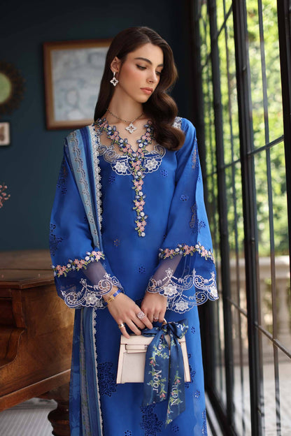 Noor by Saadia Asad | Eid Luxury Schiffli Laserkari 25 | D4- Ink Blue by Maria Faisal - Registered Vendor of : Noor by Saadia Asad - type : Ladies Clothes - 100% original wedding dresses