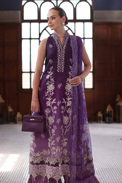 Noor by Saadia Asad | Eid Luxury Schiffli Laserkari 25 | D9- Purple by Maria Faisal - Registered Vendor of : Noor by Saadia Asad - type : Ladies Clothes - 100% original wedding dresses