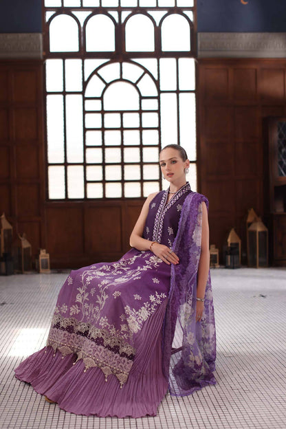 Noor by Saadia Asad | Eid Luxury Schiffli Laserkari 25 | D9- Purple by Maria Faisal - Registered Vendor of : Noor by Saadia Asad - type : Ladies Clothes - 100% original wedding dresses