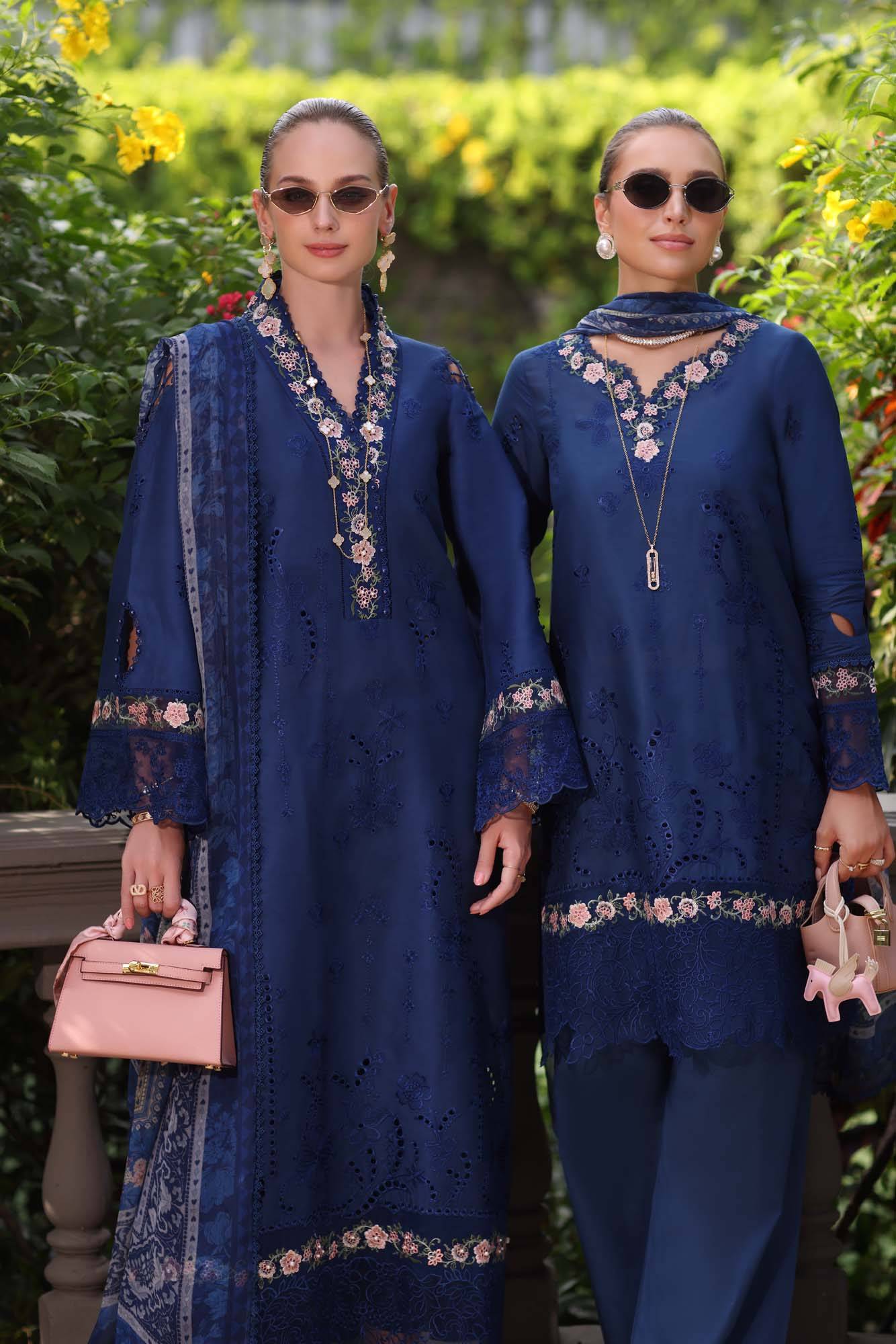 Noor by Saadia Asad | Eid Luxury Schiffli Laserkari 25 | D10- Royal Blue by Maria Faisal - Registered Vendor of : Noor by Saadia Asad - type : Ladies Clothes - 100% original wedding dresses