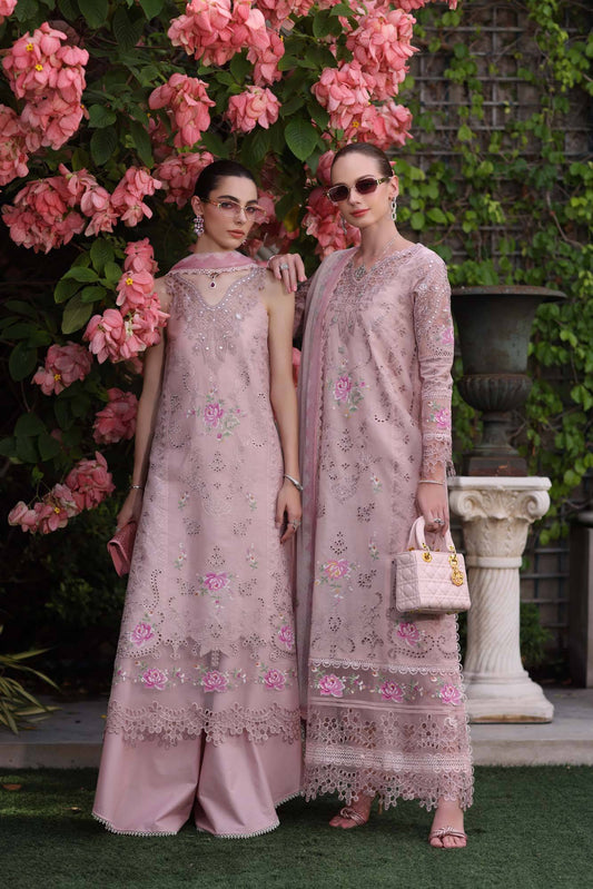 Noor by Saadia Asad | Eid Luxury Schiffli Laserkari 25 | D8- Pink by Maria Faisal - Registered Vendor of : Noor by Saadia Asad - type : Ladies Clothes - 100% original wedding dresses