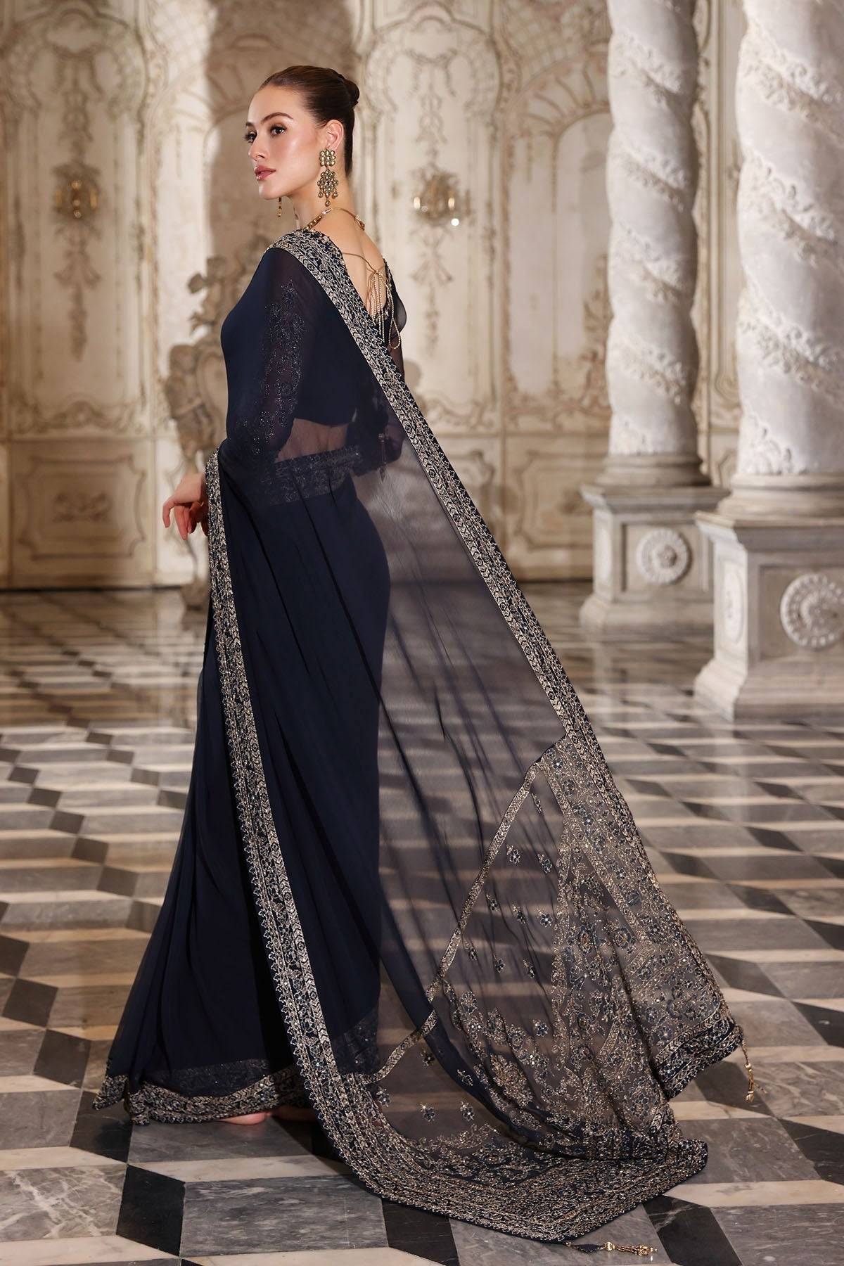 Chinyere | Formal Wedding Exclusive | ROYAL PEACE S SARI (AA5338) by Maria Faisal - Registered Vendor of : Chinyere - type : Ladies Clothes - 100% original wedding dresses