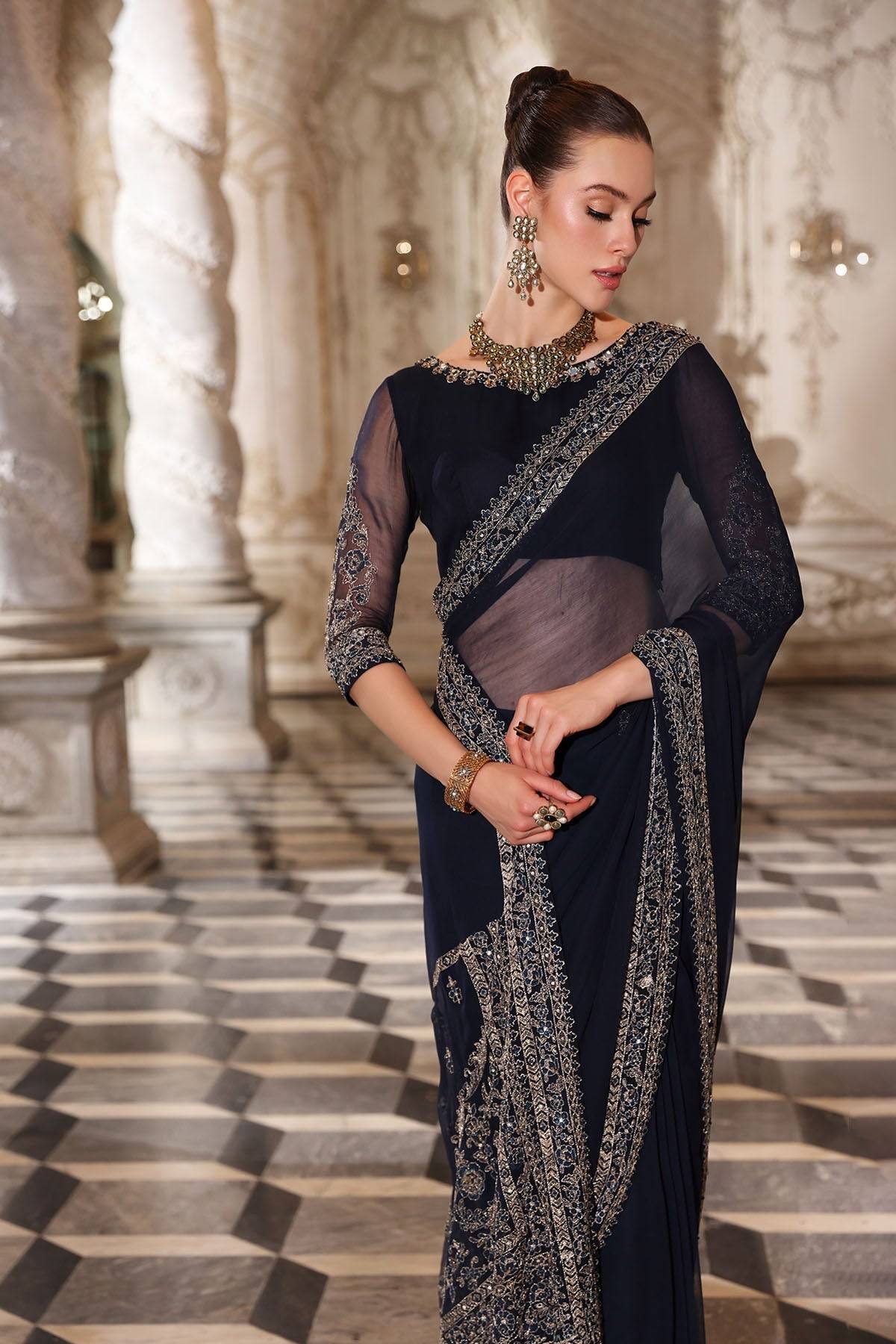 Chinyere | Formal Wedding Exclusive | ROYAL PEACE S SARI (AA5338) by Maria Faisal - Registered Vendor of : Chinyere - type : Ladies Clothes - 100% original wedding dresses