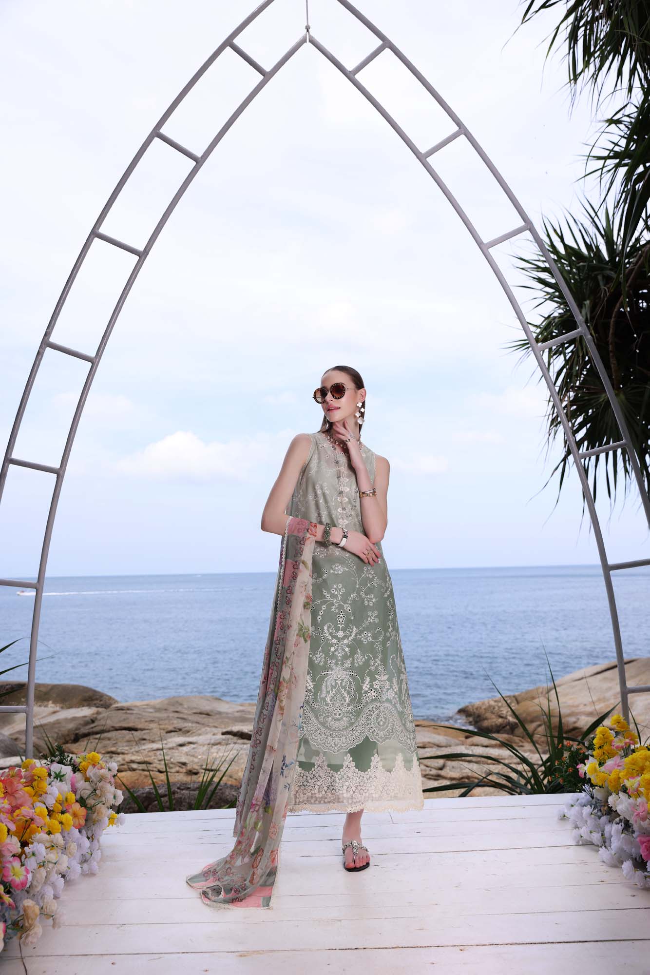 Noor by Saadia Asad | Luxe Printkari | D1-A - Luxury Dress - available at Maria Faisal in UK and USA.