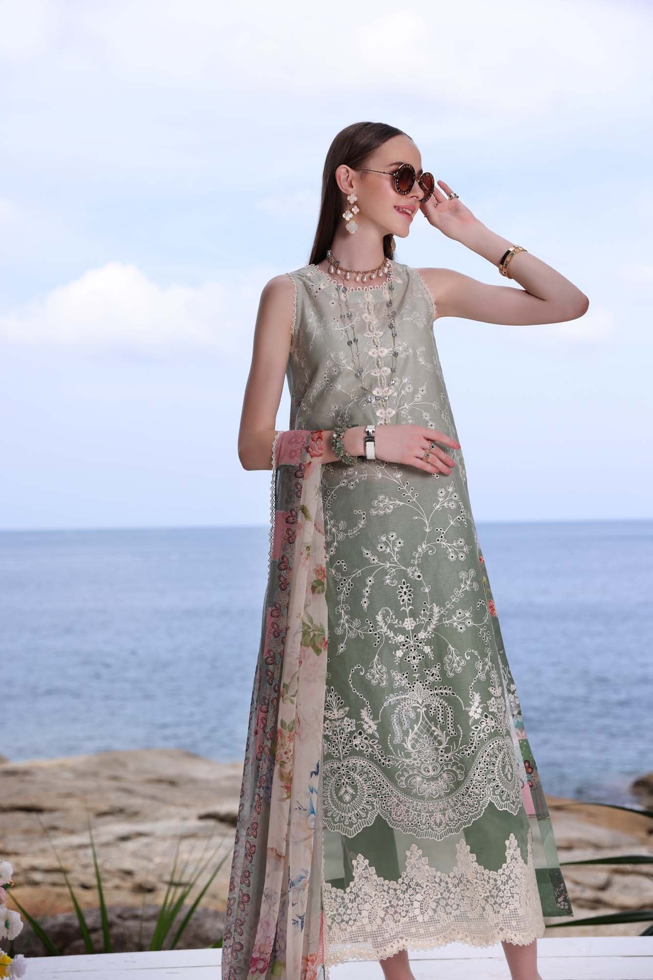 Noor by Saadia Asad | Luxe Printkari | D1-A - Luxury Dress - available at Maria Faisal in UK and USA.
