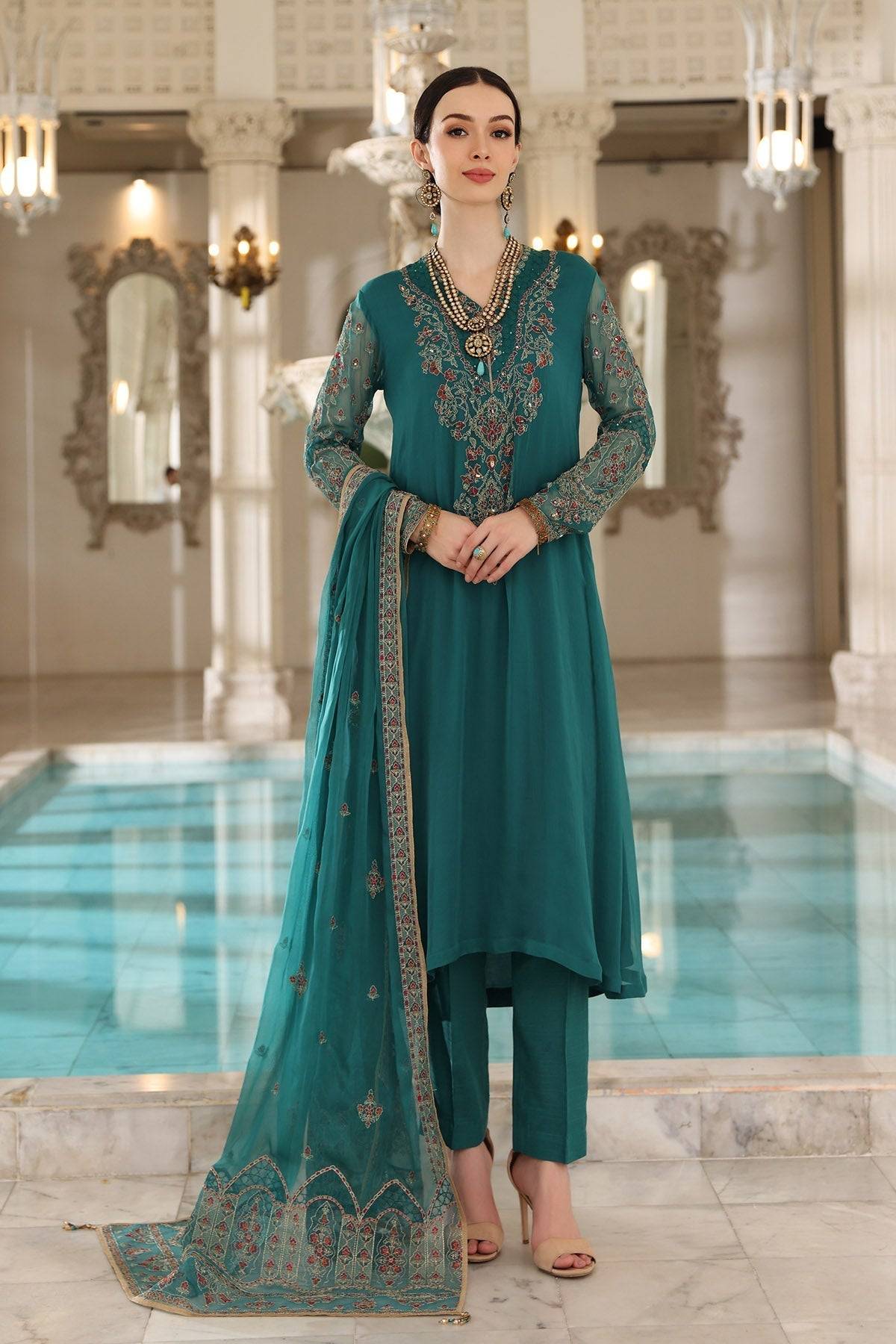 Chinyere | Formal Wedding Exclusive | Deep Sea (AA5393) by Maria Faisal - Registered Vendor of : Chinyere - type : Ladies Clothes - 100% original wedding dresses