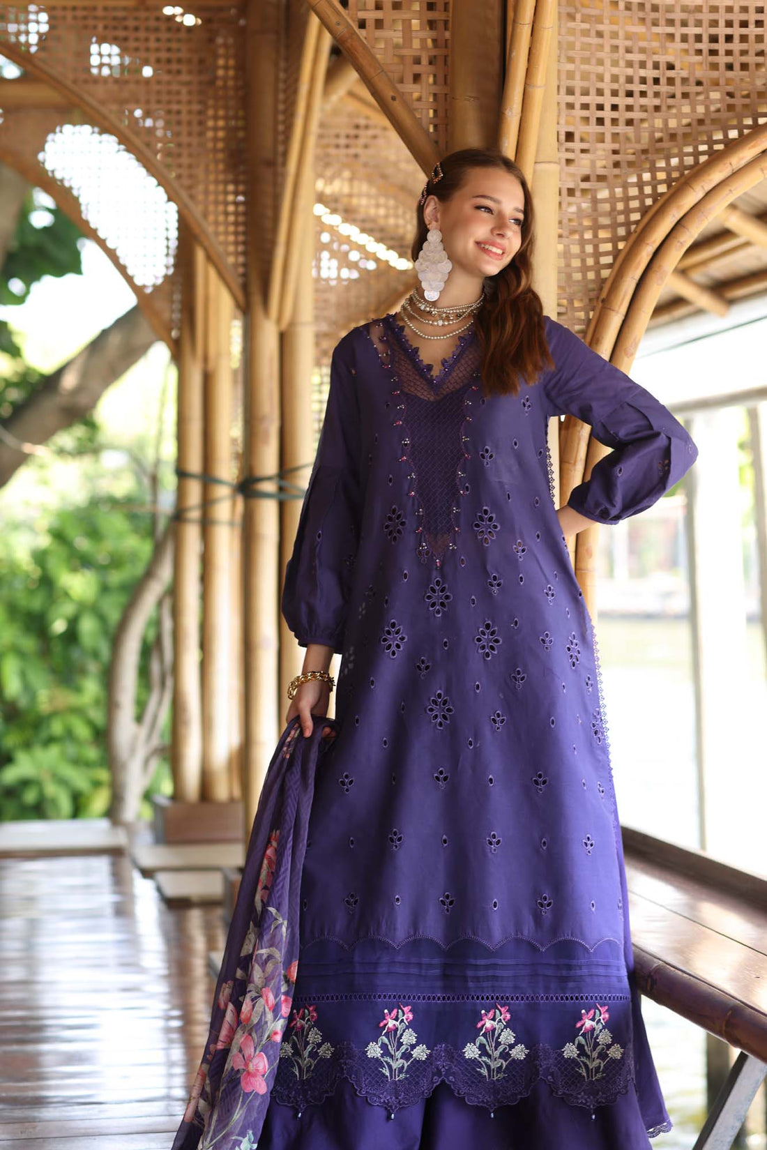 Noor by Saadia Asad | Eid Luxe Printedkari | D7-B - Ladies Clothes - Maria Faisal
