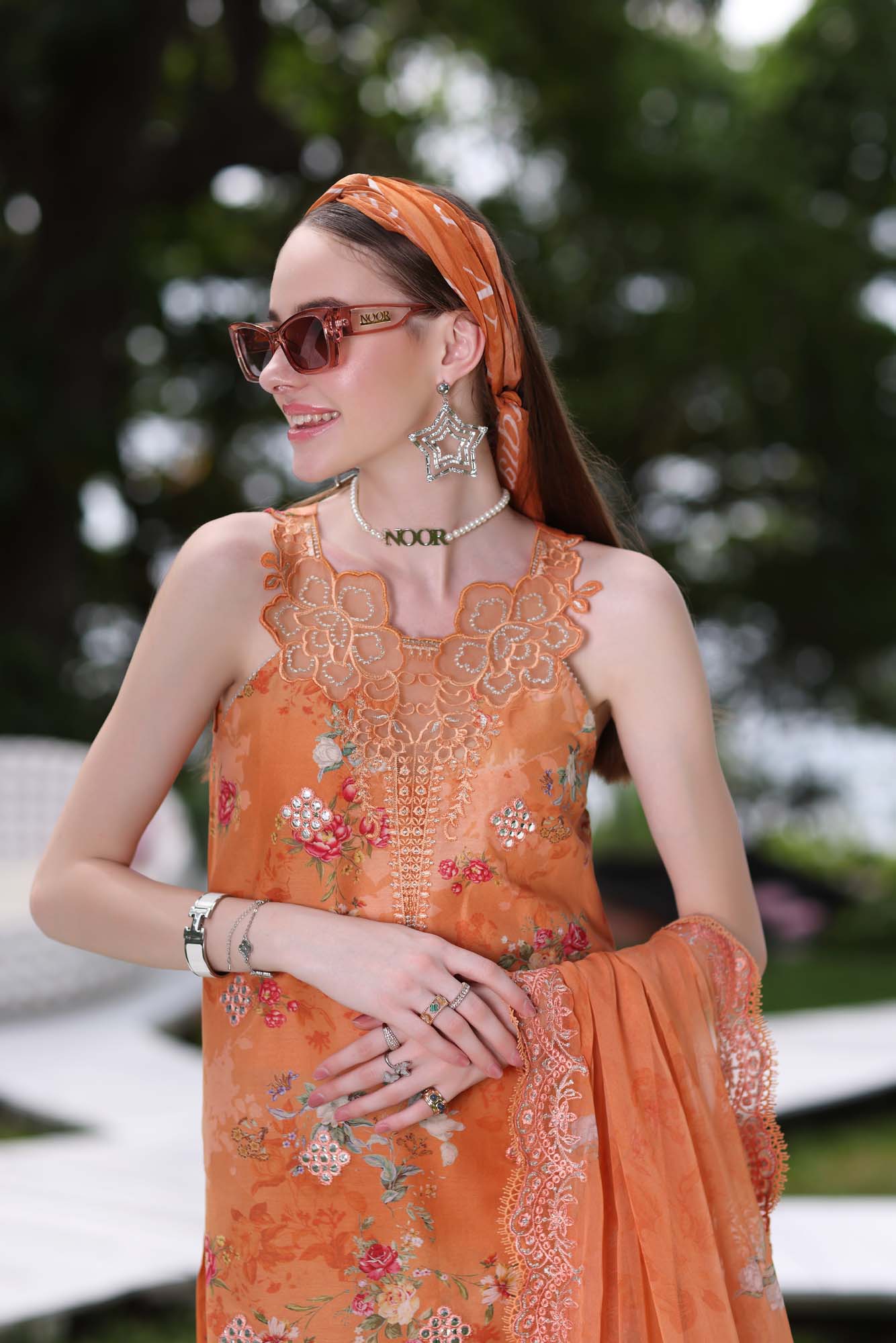 Noor by Saadia Asad | Luxe Printkari | D4-A - Luxury Dress - available at Maria Faisal in UK and USA.