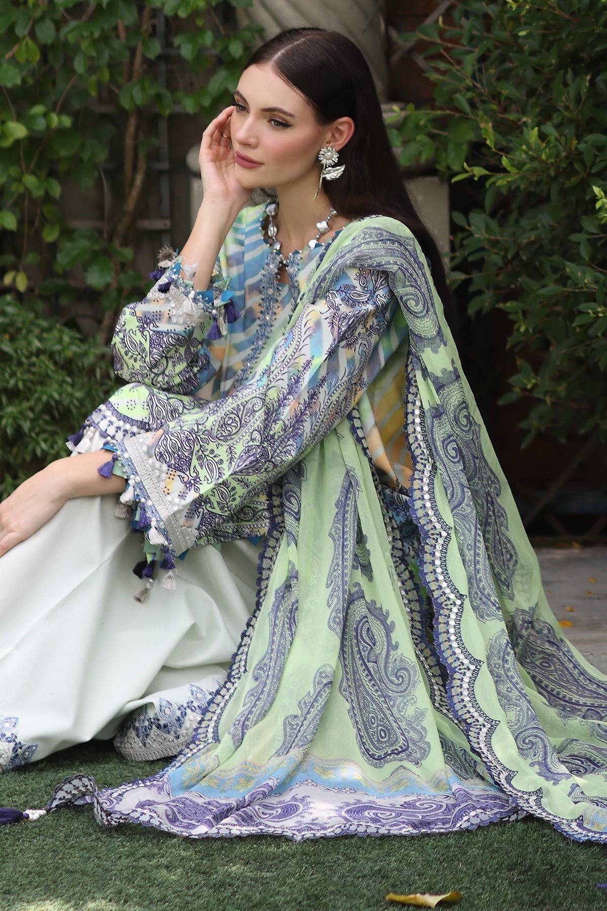 Charizma | Infinity Lawn | 3-PC Unstitched Embroidered Lawn Collection IN6-10 - Luxury Dress - available at Maria Faisal in UK and USA.