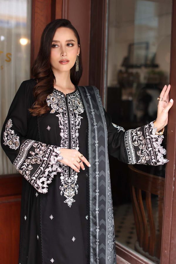 Noor by Saadia Asad | Winter Embroidered Printkhaas 25 | D10- A - Luxury Dress - available at Maria Faisal in UK and USA.