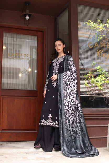 Noor by Saadia Asad | Winter Embroidered Printkhaas 25 | D10- A - Luxury Dress - available at Maria Faisal in UK and USA.