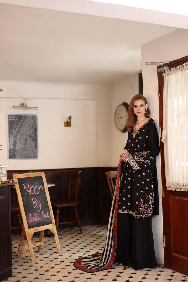 Noor by Saadia Asad | Winter Embroidered Printkhaas 25 | D1 - A - Luxury Dress - available at Maria Faisal in UK and USA.