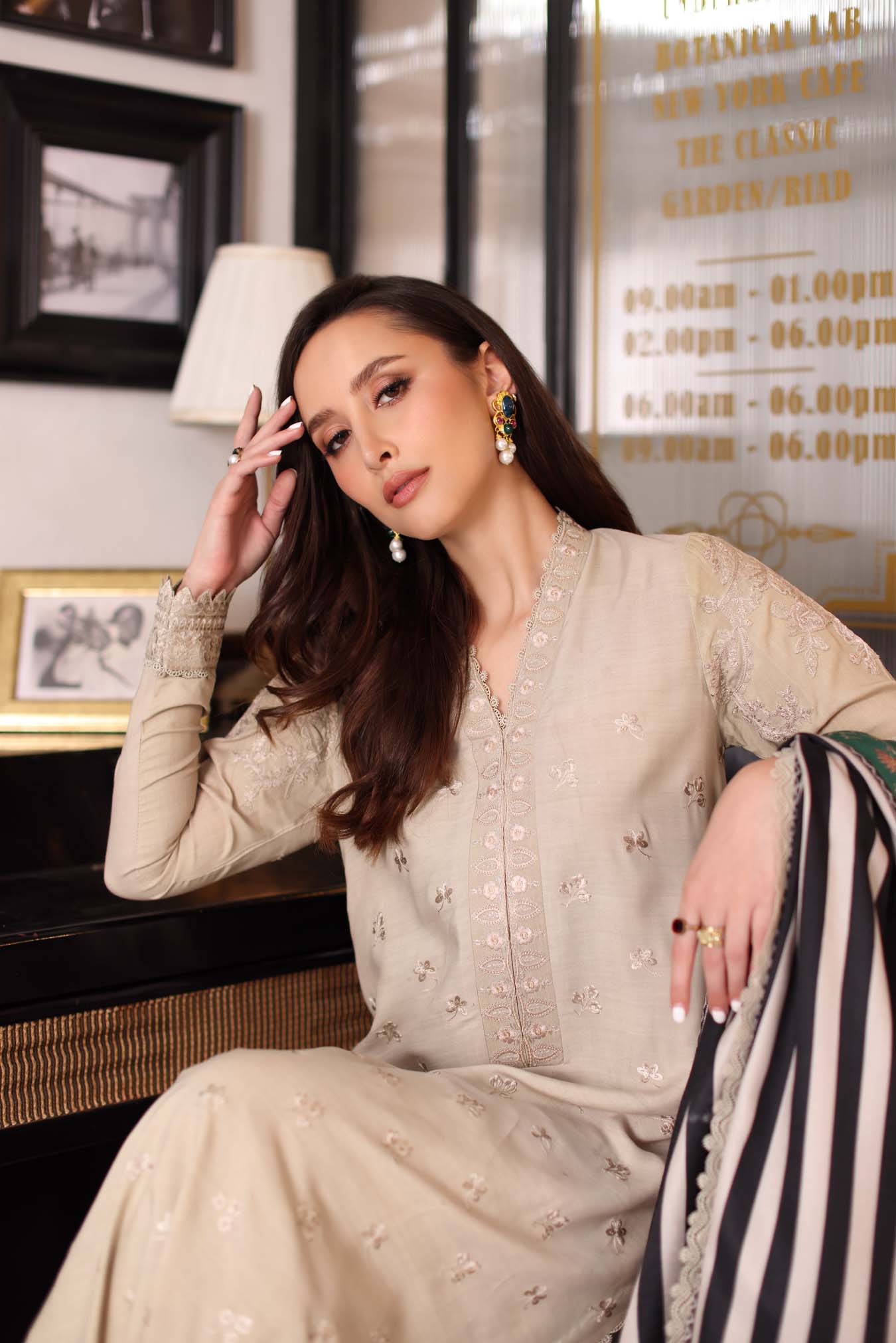 Saadia Asad | Winter Printkhaas 25 | D1 - B - Casual Dress - available at Maria Faisal in UK and USA.