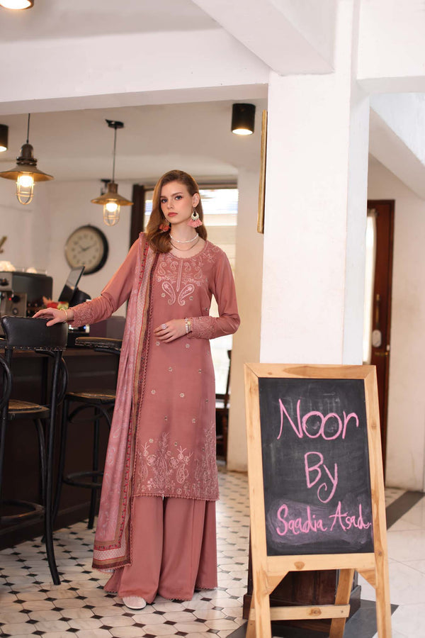 Noor by Saadia Asad | Winter Embroidered Printkhaas 25 | D2 - B - Luxury Dress - available at Maria Faisal in UK and USA.