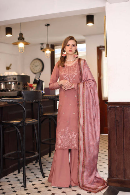 Noor by Saadia Asad | Winter Embroidered Printkhaas 25 | D2 - B - Luxury Dress - available at Maria Faisal in UK and USA.