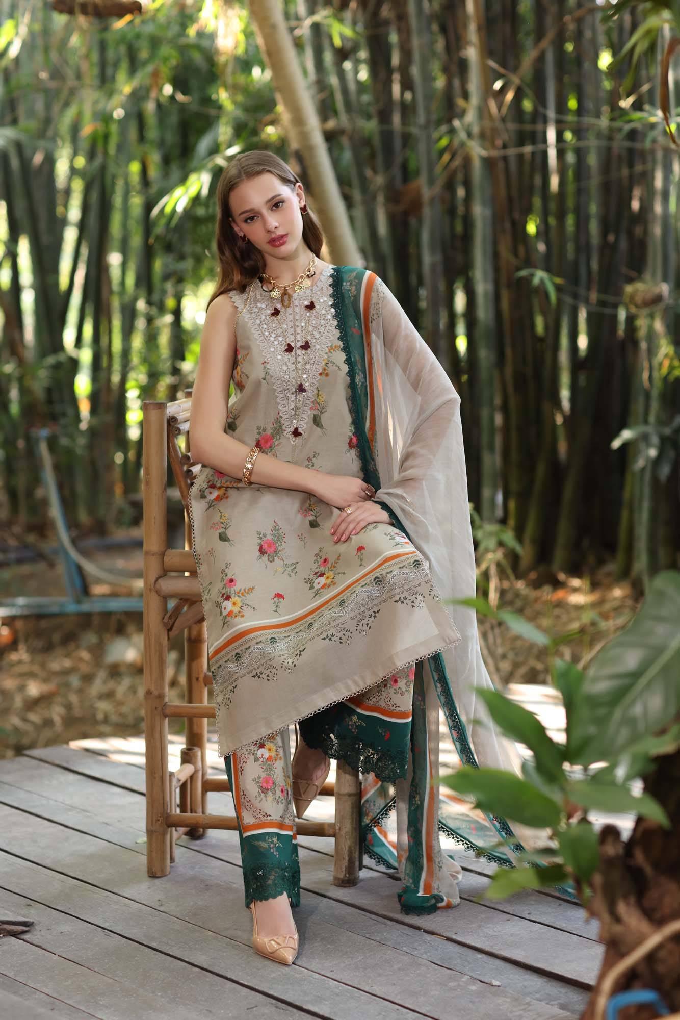 Noor by Saadia Asad | Eid Luxe Printedkari | D4-A by Maria Faisal - Registered Vendor of : Noor by Saadia Asad - type : Ladies Clothes - 100% original wedding dresses