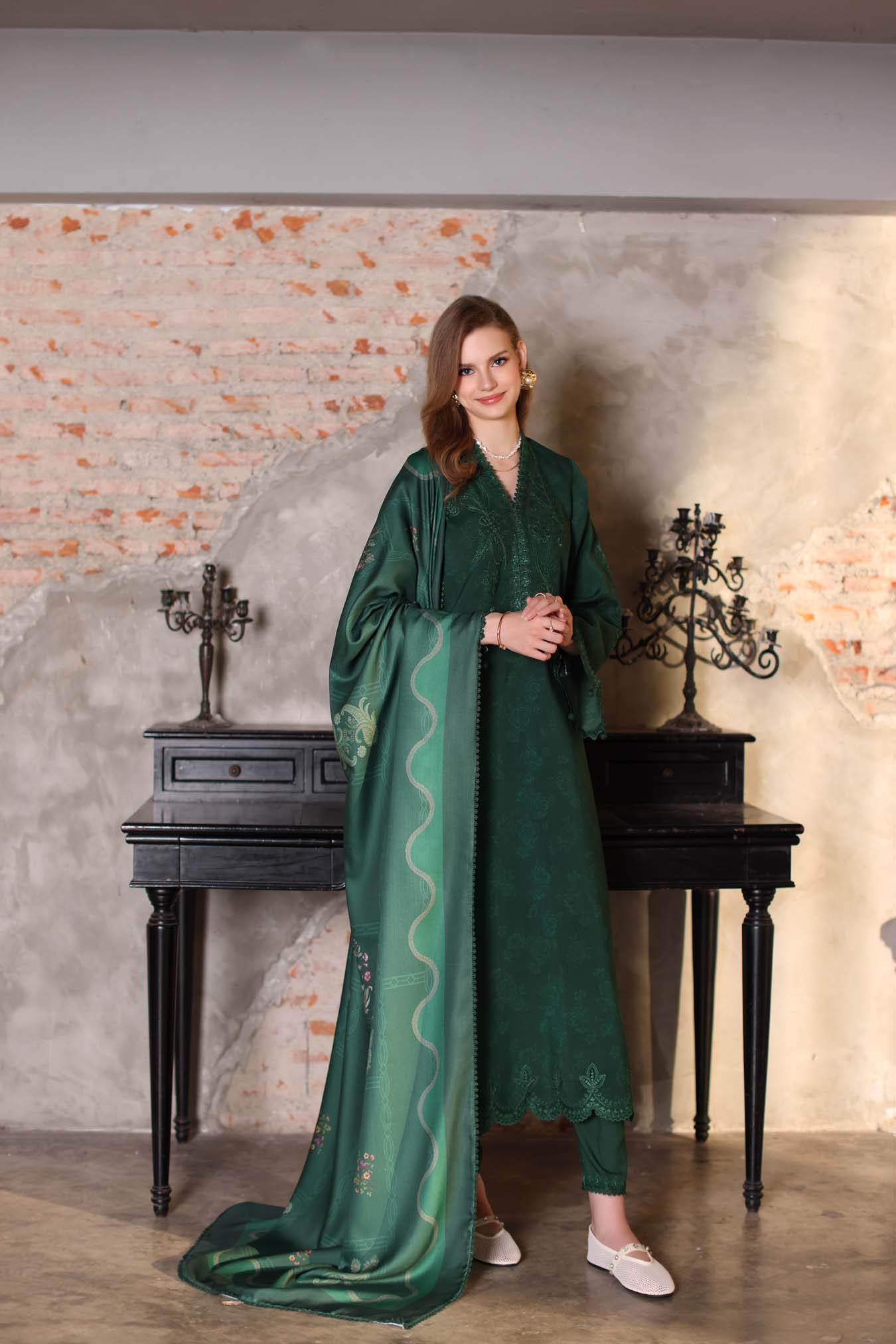 Saadia Asad | Winter Printkhaas 25 | D3 - A - Casual Dress - available at Maria Faisal in UK and USA.