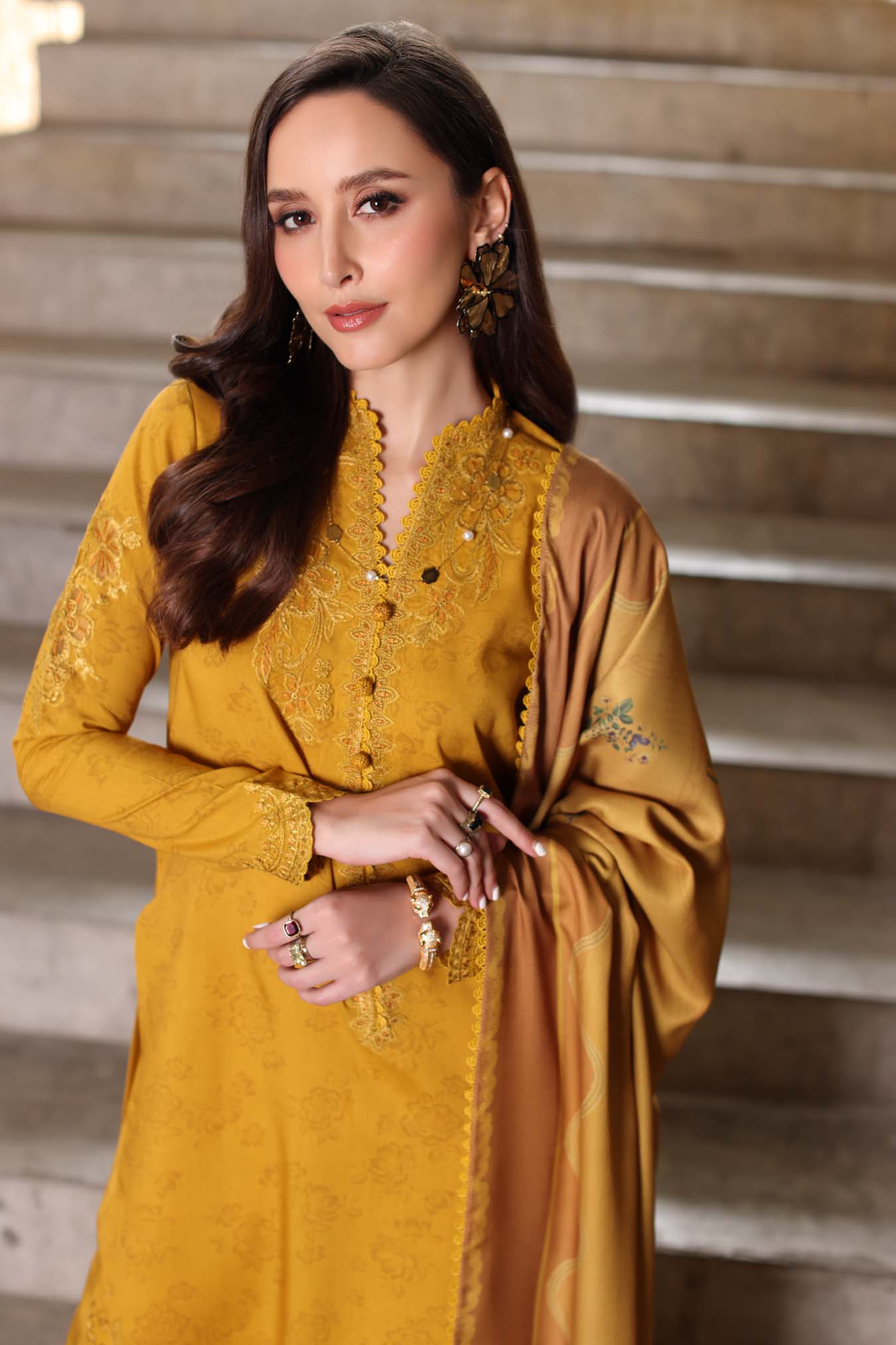 Saadia Asad | Winter Printkhaas 25 | D3 - B - Casual Dress - available at Maria Faisal in UK and USA.