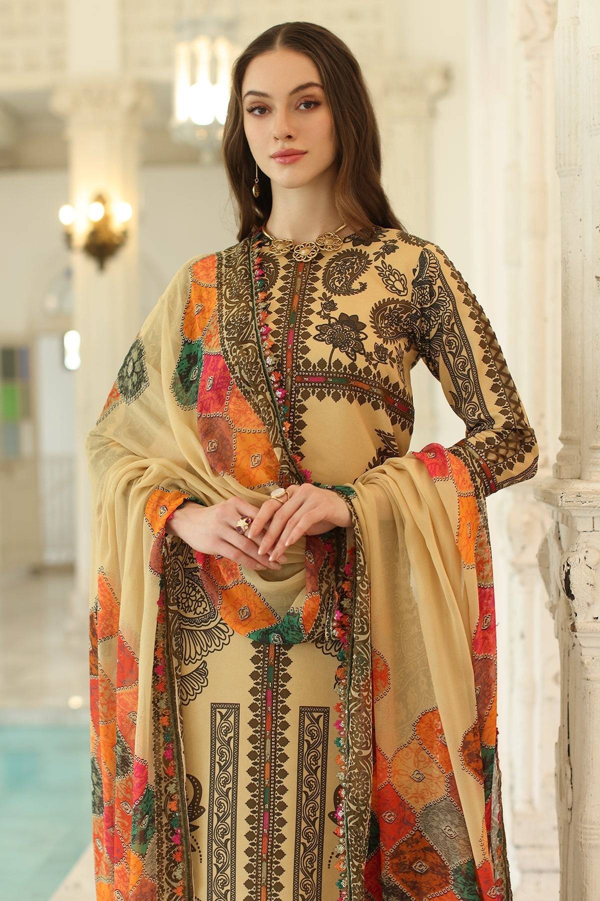Charizma | Aniq Lawn Collection | AN5-04 by Maria Faisal - Registered Vendor of : Charizma - type : Ladies Clothes - 100% original wedding dresses