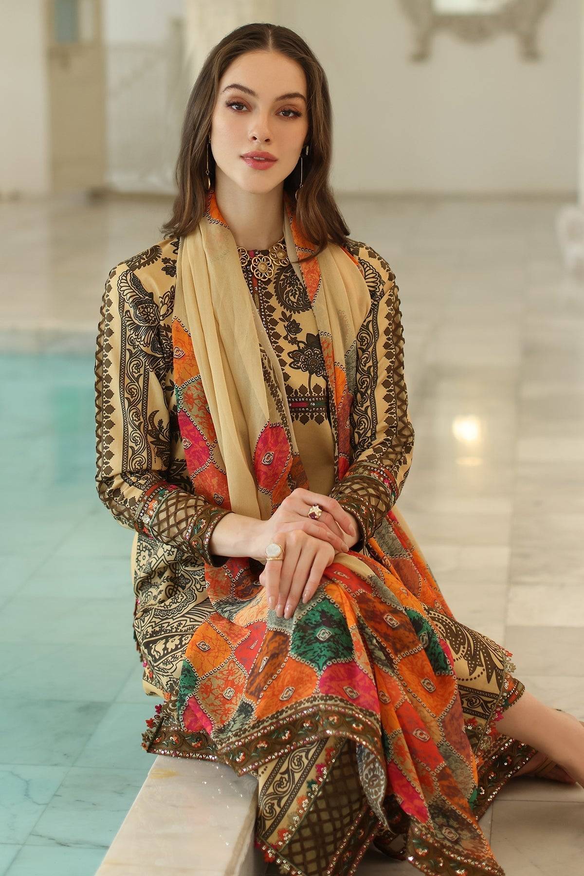 Charizma | Aniq Lawn Collection | AN5-04 by Maria Faisal - Registered Vendor of : Charizma - type : Ladies Clothes - 100% original wedding dresses