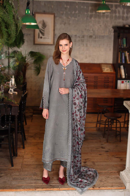 Noor by Saadia Asad | Winter Embroidered Printkhaas 25 | D4 - B - Luxury Dress - available at Maria Faisal in UK and USA.