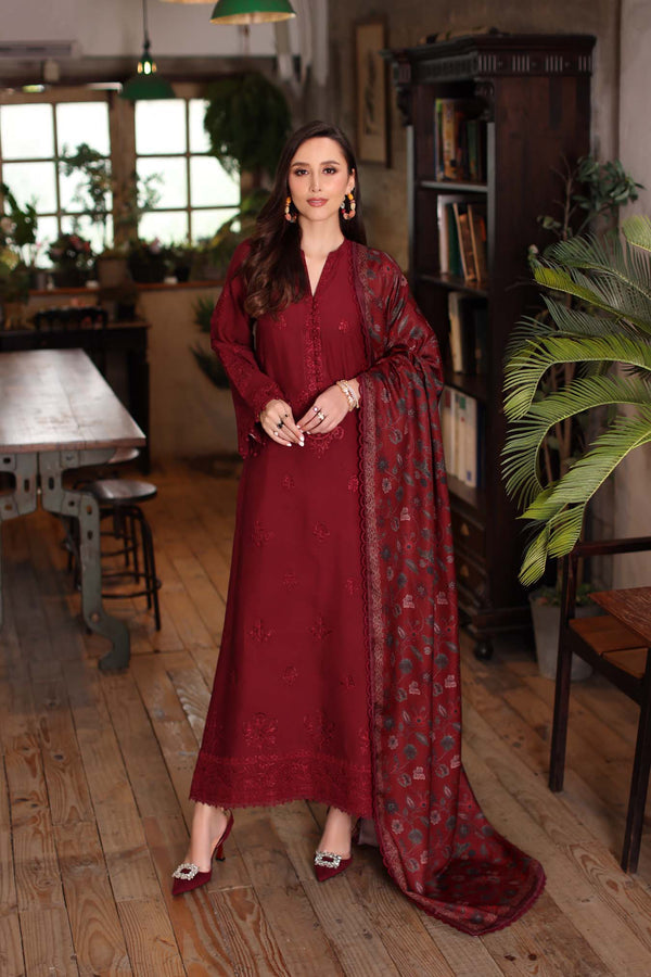 Noor by Saadia Asad | Winter Embroidered Printkhaas 25 | D4 - A - Luxury Dress - available at Maria Faisal in UK and USA.