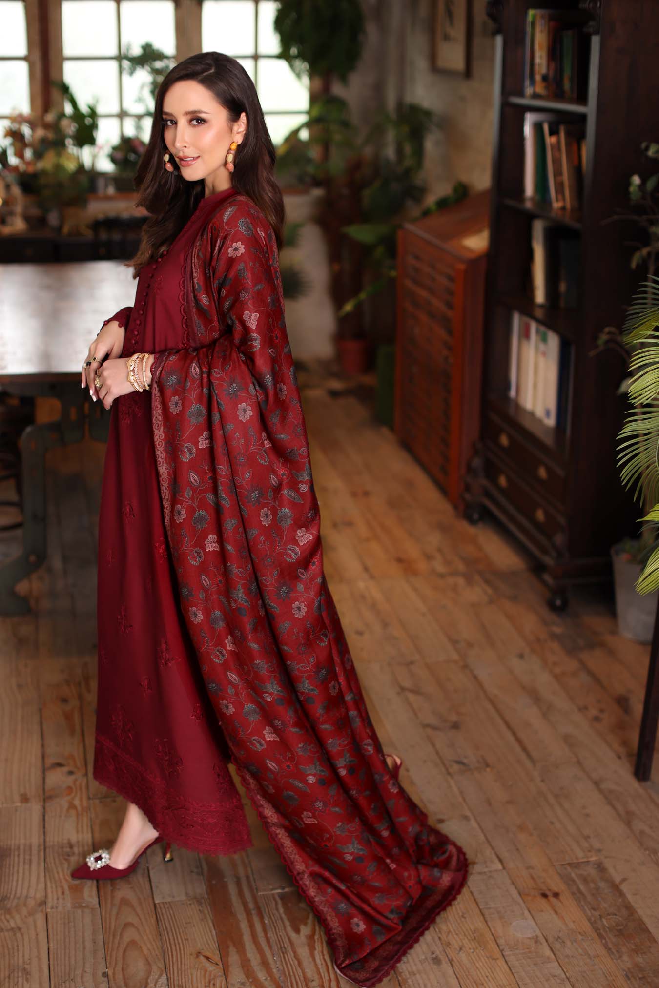 Saadia Asad | Winter Printkhaas 25 | D4 - A - Casual Dress - available at Maria Faisal in UK and USA.