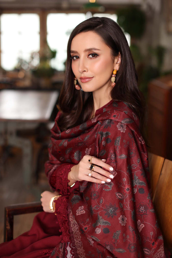 Noor by Saadia Asad | Winter Embroidered Printkhaas 25 | D4 - A - Luxury Dress - available at Maria Faisal in UK and USA.