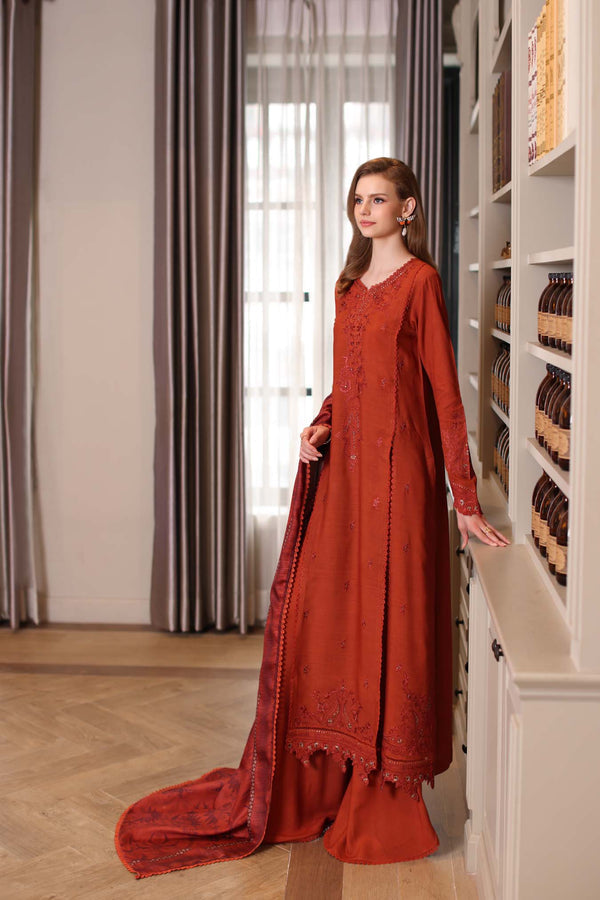 Noor by Saadia Asad | Winter Embroidered Printkhaas 25 | D5 - A - Luxury Dress - available at Maria Faisal in UK and USA.