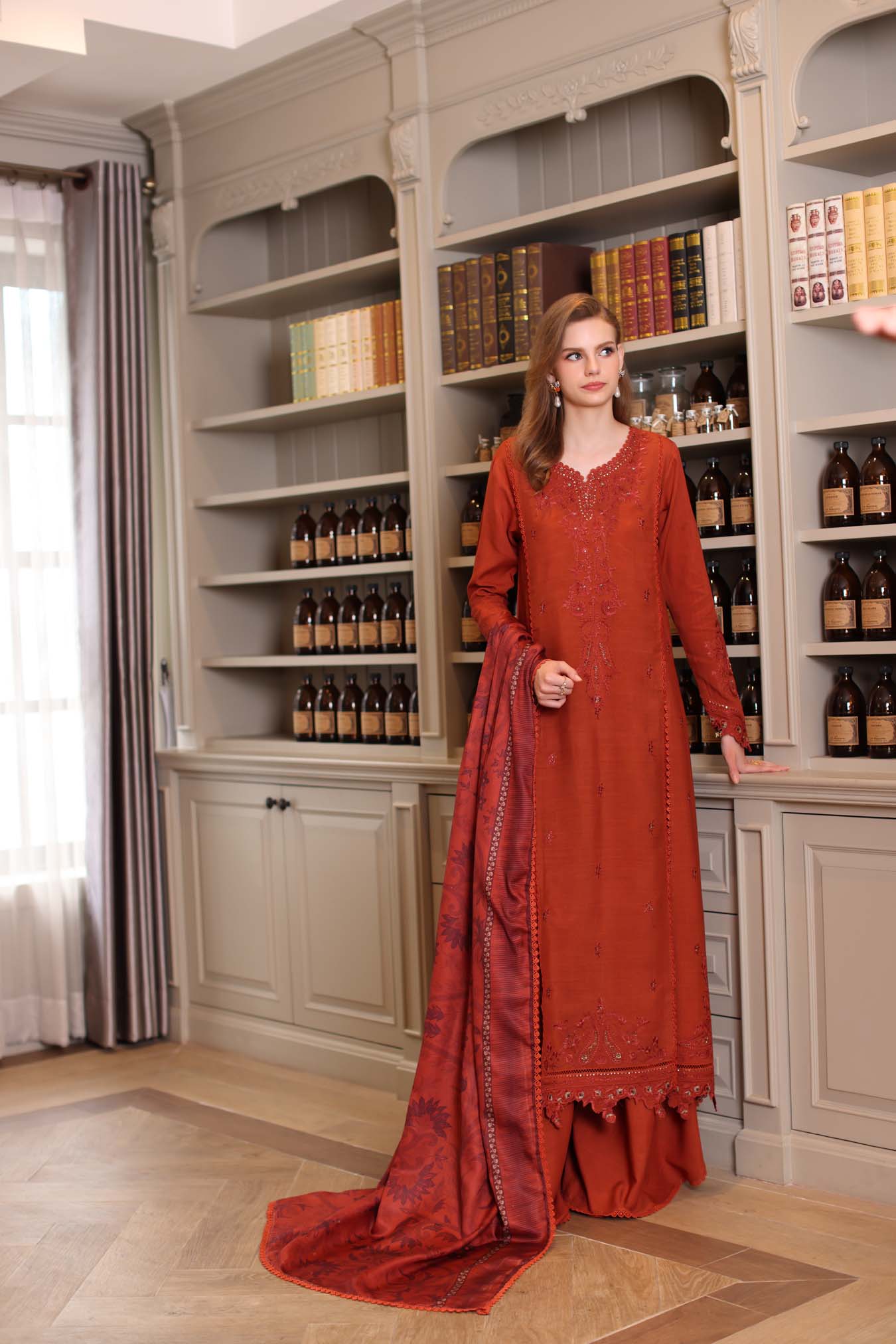 Saadia Asad | Winter Printkhaas 25 |D5 - A - Casual Dress - available at Maria Faisal in UK and USA.