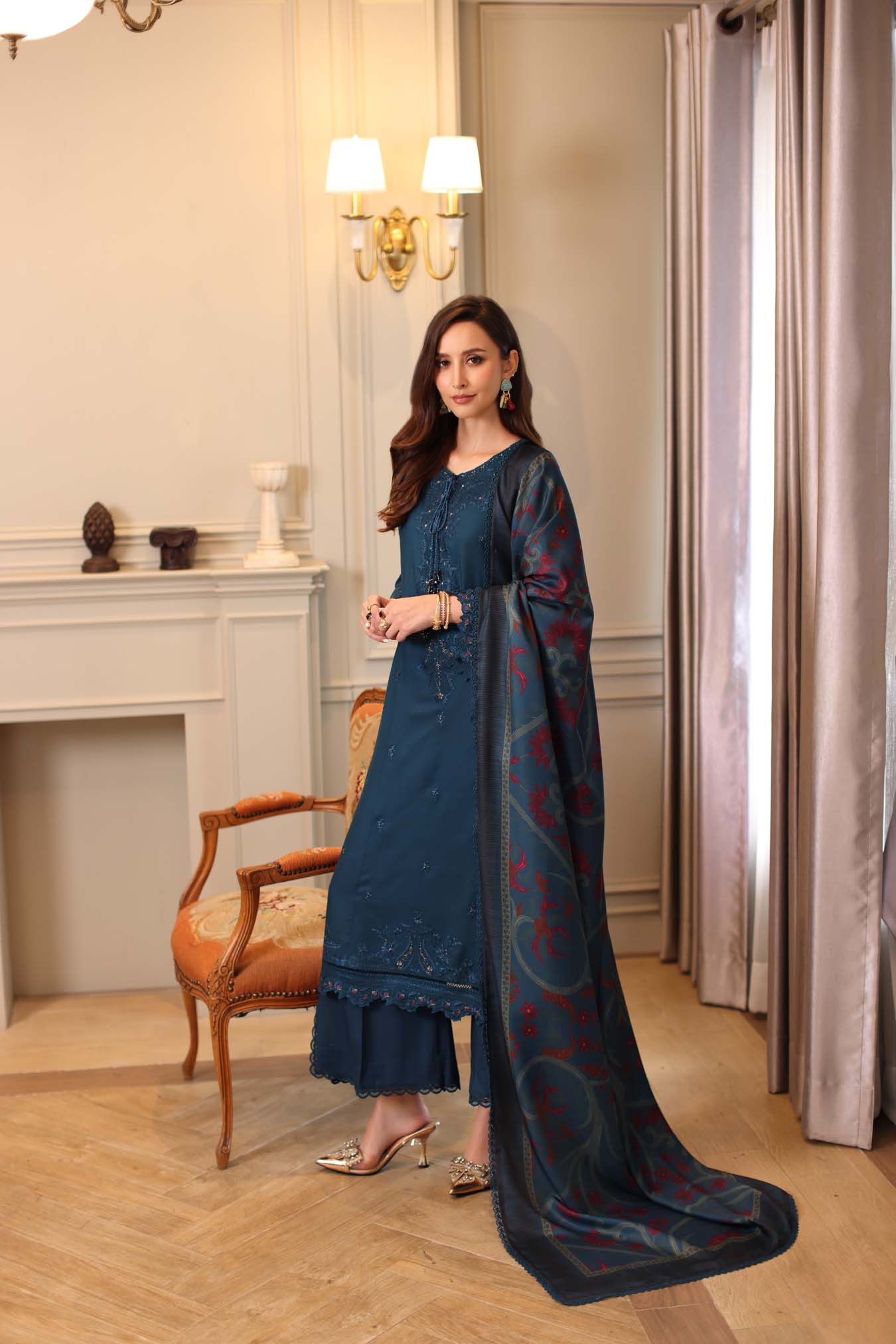 Saadia Asad | Winter Printkhaas 25 | D5 - B - Casual Dress - available at Maria Faisal in UK and USA.