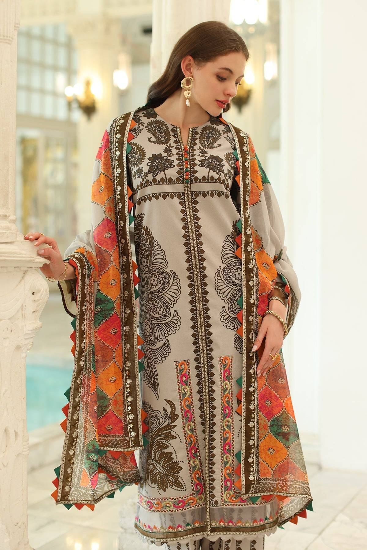 Charizma | Aniq Lawn Collection | AN5-08 by Maria Faisal - Registered Vendor of : Charizma - type : Ladies Clothes - 100% original wedding dresses
